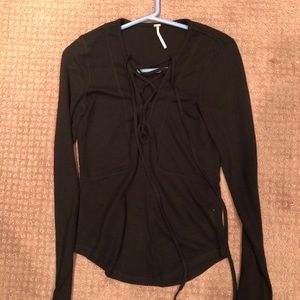 Free People lace up top
